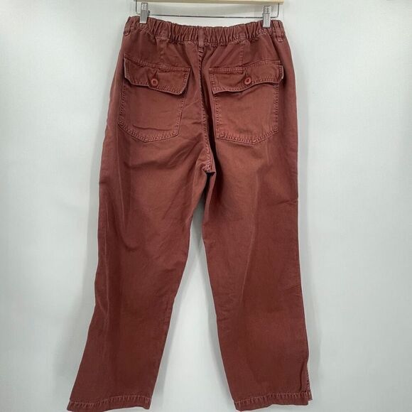 Amo Red Tobacco Cotton Wide Leg Cropped Ranger Ankle Pants Size 31 - Picture 4 of 8